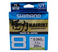 Shimano Kairiki 8, 300 Metros, Color Verde Mantis, línea de Pesca Trenzada, 59WPLA68R0
