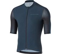 SHIMANO S-PHYRE Flash Camiseta de Manga Corta para Hombre, Negro/Azul, Talla S
