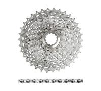 Shimano Set de desgaste cassette XT CS-M770 + cadena CN-HG93 9 veloc. gris 11-32
