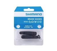 SHIMANO | Zapatas De Freno R55C4 - - Zapatas de freno optimizadas para llantas de Aluminio. - Funcionan bien en seco y en mojado. - Muy resistentes frente al desgaste en mojado. - Alta potencia y