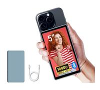 Shimbol CP5 Lite 5 "1080P Pantalla de Monitor Selfie para iPhone Andriod teléfono Celular, teléfono Vlog Trasero Espejo de la cámara, Alcance de 50M Conexión con un Clic, con Estuche Gris magnético