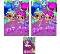 Shimmer and Shine - Diario con purpurina A5 de 21 cm, 80 hojas, diario de escritura para niños, bloc de notas encuadernado brillante para dibujar, bocetos, notas escolares, Navidad, cumpleaños