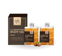 Shimmer Body Oil - Juego de 2 aceites corporales Glow con brillo dorado, aceite brillante para piel radiante, fácil absorción, iluminador corporal, 2 x 30 ml