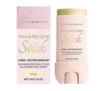 Shimmer Glow Stick, Radiant Highlighter Cream, 1.1x1.1x3.15 Inches Face Glaze with Lightweight Formula, Makeup Cosmetic with Smooth Texture, Highlighting Tool for Women and Teens