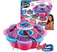 SHIMMER 'N SPARKLE - Estudio de pulseras, Pulseras de cuentas, 5 diseños, 6 bolsas de cuentas, hacer collares y pulseras niña, telar para hacer pulseras, juego pulseras niña, 6 años, Cra-z-art (46290)