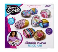 Shimmer n Sparkle Metallic Mania Rock Art Kit de manualidades de pintura en roca para nios de 6 aos en adelante