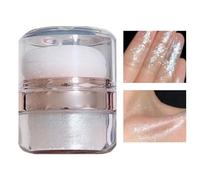 Shimmering Highlighter Patting Powder, Brightening Contouring High Gloss Glitter 2.36in Makeup Blush Face and Body, Radiant Finish, Long-Lasting Formula for Women Skin