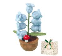 Shimmernest Lilyglow Flowers,Crochet Artificial Flower with 7 Little Night Lights,Cute Potted lamp Gifts for Wife Girlfriend Birthday Christmas Valentine