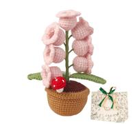 Shimmernest Lilyglow Flowers,Crochet Artificial Flower with 7 Little Night Lights,Cute Potted lamp Gifts for Wife Girlfriend Birthday Christmas Valentine