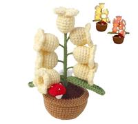 Shimmernest Lilyglow Flowers, Eternalbloom Lily Night Lamp of The Valley Lamp, Crochet Artificial Flower with 7 Little Night Lights, for Wife Girlfriend Birthday Christmas (Yellow)