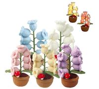 Shimmernest Lilyglow Flowers, Eternalbloom Lily Night Lamp of The Valley Lamp, Crochet Artificial Flower with 7 Little Night Lights, for Wife Girlfriend Birthday Christmas (5Pcs)