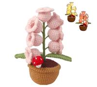 Shimmernest Lilyglow Flowers, Eternalbloom Lily Night Lamp of The Valley Lamp, Crochet Artificial Flower with 7 Little Night Lights, for Wife Girlfriend Birthday Christmas (Pink)