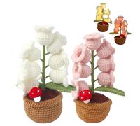 Shimmernest Lilyglow Flowers, Eternalbloom Lily Night Lamp of The Valley Lamp, Crochet Artificial Flower with 7 Little Night Lights, for Wife Girlfriend Birthday Christmas (2PcsB)