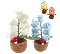 Shimmernest Lilyglow Flowers, Eternalbloom Lily Night Lamp of The Valley Lamp, Crochet Artificial Flower with 7 Little Night Lights, for Wife Girlfriend Birthday Christmas (2Pcs C)