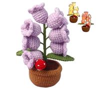 Shimmernest Lilyglow Flowers, Eternalbloom Lily Night Lamp of The Valley Lamp, Crochet Artificial Flower with 7 Little Night Lights, for Wife Girlfriend Birthday Christmas (Purple)