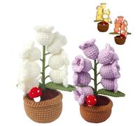 Shimmernest Lilyglow Flowers, Eternalbloom Lily Night Lamp of The Valley Lamp, Crochet Artificial Flower with 7 Little Night Lights, for Wife Girlfriend Birthday Christmas (2PcsD)