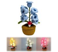 Shimmernest Lilyglow Flowers, with Ten Little Night Lights, Eternalbloom Lily Night Lamp, Cute Gifts for Wife Girlfriend Birthday Christmas Valentine (Blue,With light)