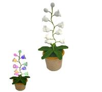 Shimmernest Lilyglow, Shimmernest Lilyglow Flowers, Eternalbloom Lily Night Lamp, flor artificial de ganchillo hecha a mano con diez pequeñas luces nocturnas (blanco 1)