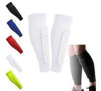 Shin Defender Shin Guards Kids, Shindefender Shins Guards Soccer Kid 8-10 10-12, 2025 New Upgrade Shins Guard Sleeves for Soccer Ski for Kids Youth Adult (White,S)