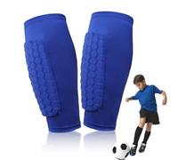 Shin Defender Shin Guards, Shin Defender Shin Guards Kids, Shindefender Compression Sleeve with Honeycomb Pads, for Kids and Aldult (Blue,XS)