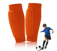 Shin Defender Shin Guards, Shin Defender Shin Guards Kids, Shindefender Compression Sleeve with Honeycomb Pads, for Kids and Aldult (Orange,XS)
