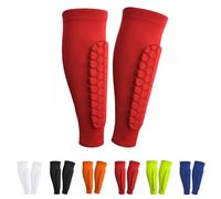 Shin Defender Shin Guards, Shin Defender Shin Guards Kids, Soccer Training Equipment Calf Compression Sleeve for Kids, Youth and Adult (Red2)