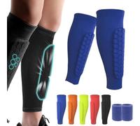 Shin Defender Shin Guards, Shinbang Protector 2.0, Shin Defender Shin Guards Kids, Shinbang Protector Ski, Shindefender Shin Guards, Fit Conforms to The Leg, Shin Pads Cover for Sports (M,Blue)