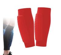 Shin Defender Shin Guards, Shindefender Shins Guards, Soccer Calf Compression Sleeves,with Honeycomb Pads for Kids, Teens and Adults. (Red,XL)