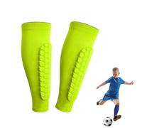 Shin Guards Shin Pads Soccer Kids - Breathable, Soft & Comfortable with Honeycomb Impact Protection (B-Green,S)