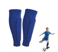 Shin Guards Shin Pads Soccer Kids - Breathable, Soft & Comfortable with Honeycomb Impact Protection (C-Blue,S)