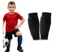 Shin Guards Soccer Kids Youth Adult, Soccer Shin Guards Lightweight (Black,XS(Age 3-5))