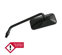 SHIN YO Espejo Chopper, largo, rectangular, negro, izquierdo, negro