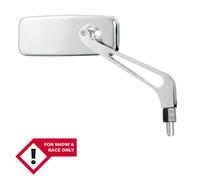 SHIN YO Espejo de manillar, rectangular, aluminio, cromado, plata
