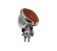 SHIN YO LED luz trasera BATES STYLE, carcasa cromada, vidrio rojo, plata
