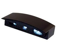 SHIN YO MICRO LED luz de matrícula con carcasa de aluminio (Black) | Altura 13mm, profundidad 22mm, distancia entre agujeros 32mm, negro, homologación E, ABE, exento de registro, 1 pieza