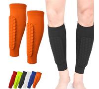 Shinbang Protector 2.0, Shin Defender Shin Guards, Ski Sports Elastic Shin Bang Protetcor with Honeycomb Pads for Kids and Aldult (Orange,L)