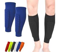 Shinbang Protector 2.0, Shin Defender Shin Guards, Ski Sports Elastic Shin Bang Protetcor with Honeycomb Pads for Kids and Aldult (Blue,L)