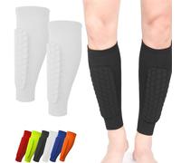 Shinbang Protector 2.0, Shin Defender Shin Guards, Ski Sports Elastic Shin Bang Protetcor with Honeycomb Pads for Kids and Aldult (White,XL)