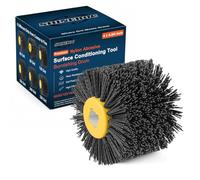 Shinboc - Herramienta de acondicionamiento de superficies de 4.7 x 4 pulgadas, rueda de dibujo de nailon de grano 180