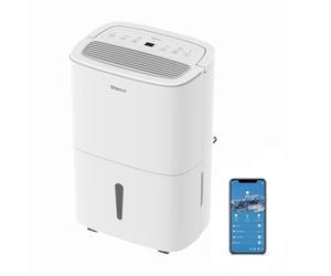 SHINCO WIFI Deshumidificador Portátil 50L/Día con Bomba Elevadora, Purificador de Aire, Filtro de Carbón Activado, Temporizador de 24 Horas, Drenaje Continuo, Función de Secadora, Blanco