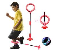 Shine Bola de Salto de Tobillo, Anillo de Saltar Intermitente para niños, Plegable Anillo de Salto Intermitente,Colorida Flash Bola de Salto, LED Saltar Bola para Niños (Rojo)