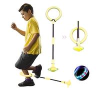 Shine Bola de Salto de Tobillo, Anillo de Saltar Intermitente para niños, Plegable Anillo de Salto Intermitente,Colorida Flash Bola de Salto, LED Saltar Bola para Niños (Amarillo)
