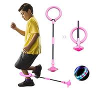 Shine Bola de Salto de Tobillo, Anillo de Saltar Intermitente para niños, Plegable Anillo de Salto Intermitente,Colorida Flash Bola de Salto, LED Saltar Bola para Niños (Rosa)
