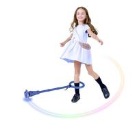 Shine Bola de Salto de Tobillo,Anillo de Salto Intermitente,Colorida Anillo de Salto de Tobillo,Plegable Anillo de Salto Intermitente,para Niños Juegos Divertidos para Deportes Aire Libre (Azul)