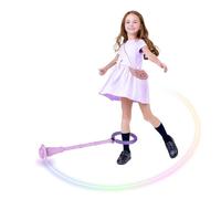 Shine Bola de Salto de Tobillo,Anillo de Salto Intermitente,Colorida Anillo de Salto de Tobillo,Plegable Anillo de Salto Intermitente,para Niños Juegos Divertidos para Deportes Aire Libre (Púrpura)