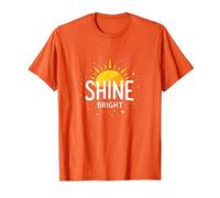 Shine Bright Sun Design Inspirationende Wand Camiseta, Hombre, Naranja, M