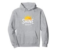 Shine Bright Sun Design Inspirationende Wand Sudadera con Capucha, Unisex para Adultos, Gris Jaspeado, M