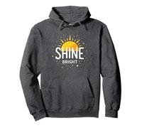 Shine Bright Sun Design Inspirationende Wand Sudadera con Capucha, Unisex para Adultos, Jaspeado Oscuro, M