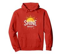 Shine Bright Sun Design Inspirationende Wand Sudadera con Capucha, Unisex para Adultos, Rojo, L