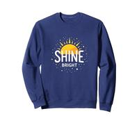 Shine Bright Sun Design Inspirationende Wand Sudadera, Unisex para Adultos, Azul Marino, XXL
